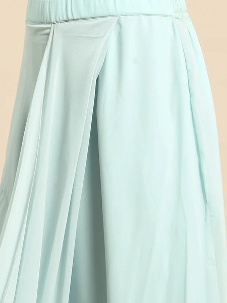 Crop Top With Skirt And Attached Dupatta Set | Pre-stitched Saree Gown vitansethnics