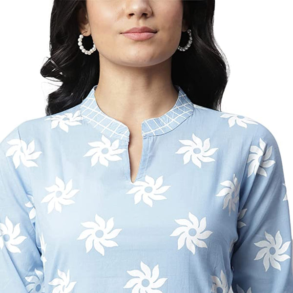 Women Cotton Straight Kurta Set with Pant & Dupatta vitansethnics