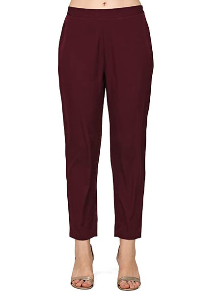 Maroon Poly Crepe Straight Kurta with Pant and Dupatta Set vitansethnics