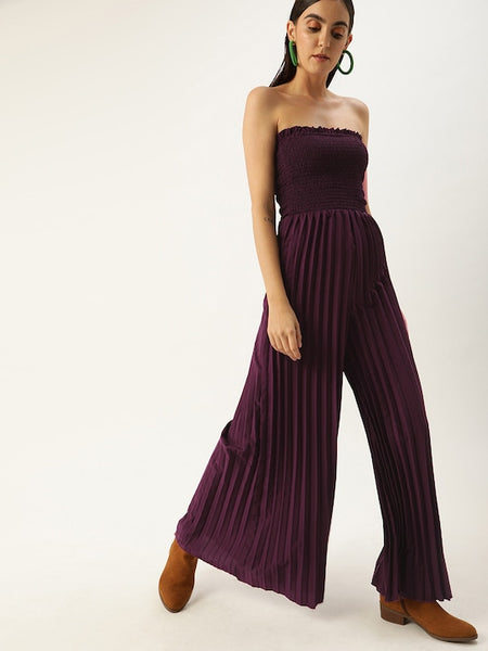 Accordion Pleated Smocked Jumpsuit VitansEthnics