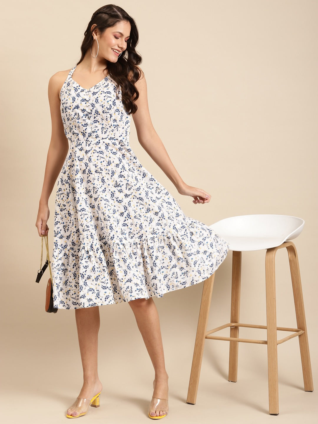 Strappy Flared Dress - VitansEthnics M Strappy Flared Dress - VitansEthnics M