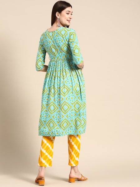 Printed Angrakha Kurti With Palazzo Set vitansethnics