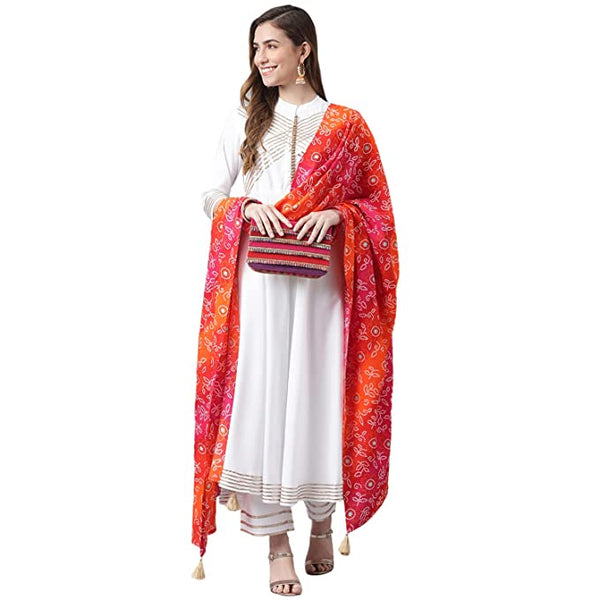 Women's Rayon Flared Kurta And Palazzo With Dupatta Set vitansethnics