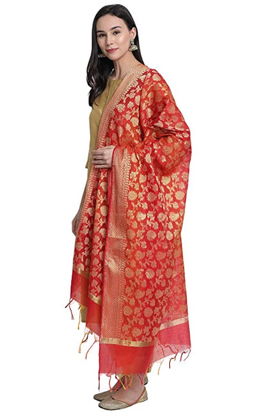 Women's Gold Poly Silk Solid Kurta with Pant and Dupatta vitansethnics
