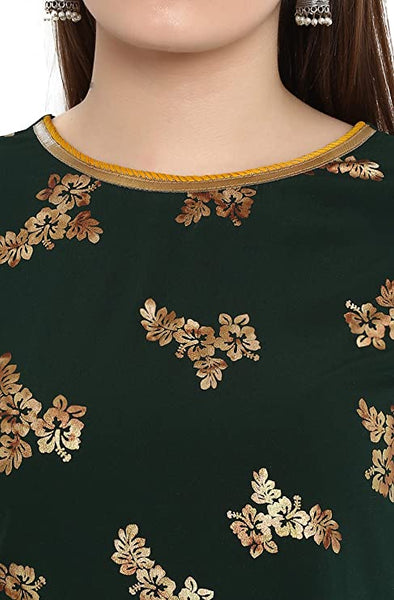 Women Poly Crepe Short Kurta With Sharara Pants & Dupatta Set vitansethnics