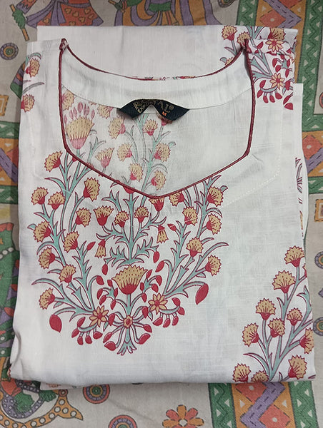 Women White Printed Flared Kurta with Pant & Dupatta Set vitansethnics