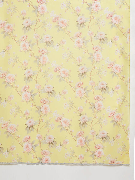 Women Yellow Floral Print Sharara Set With Dupatta VitansEthnics