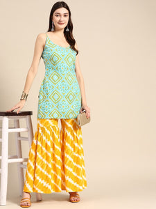Tie Dye Kurti With Sharara Pants Set vitansethnics