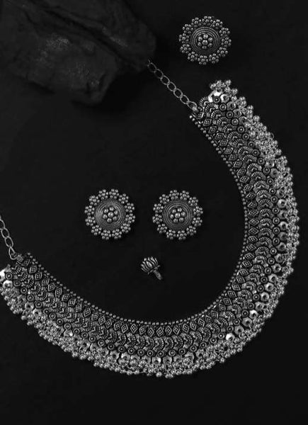 Oxidized Silver-Plated German Silver Jewelry Set VitansEthnics