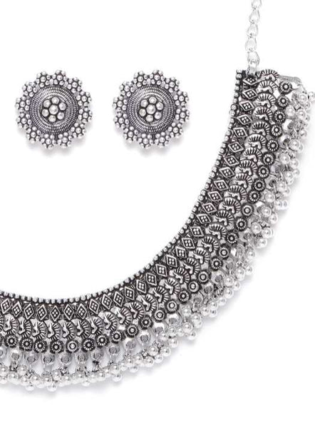Oxidized Silver-Plated German Silver Jewelry Set VitansEthnics