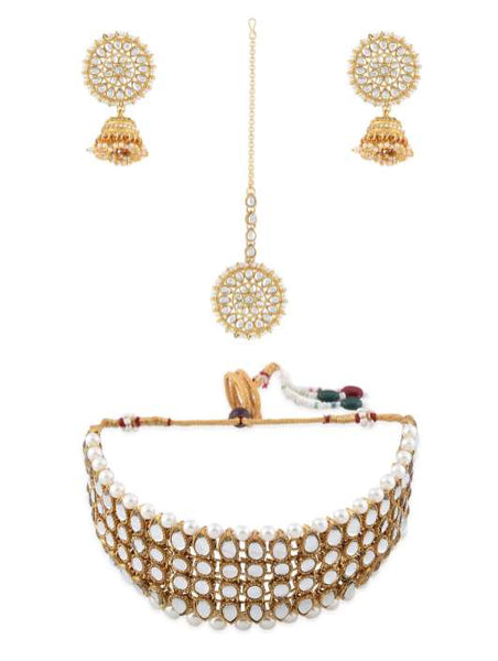 Gold-Toned Kundan & Pearl Jewelry Set VitansEthnics