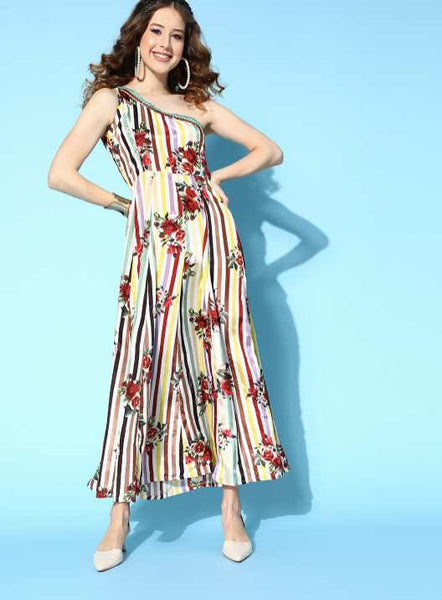 Classic White Floral All in the Details Dress VitansEthnics