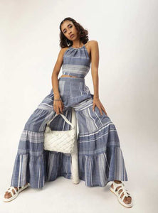 Crop Top With Sharara Pants Co-Ord Set vitansethnics