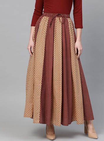 Printed Flared Maxi Skirt VitansEthnics