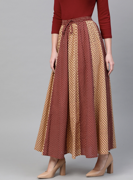 Printed Flared Maxi Skirt VitansEthnics