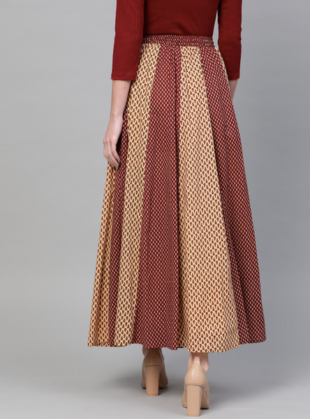 Printed Flared Maxi Skirt VitansEthnics