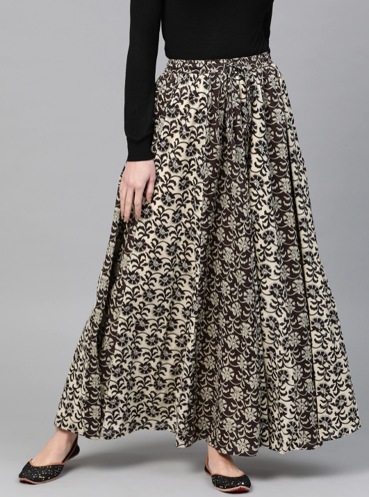 Printed Flared Maxi Skirt VitansEthnics