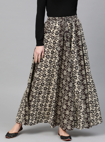 Printed Flared Maxi Skirt VitansEthnics