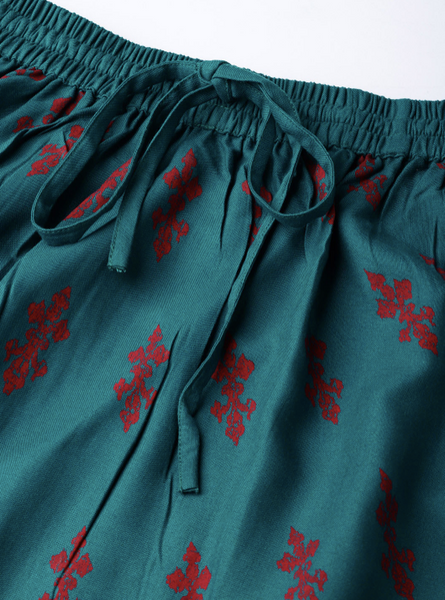 Rayon Printed Flared Maxi Skirt VitansEthnics