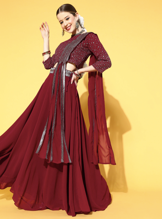 Embroidered Ready to Wear Lehenga Choli with Dupatta vitansethnics
