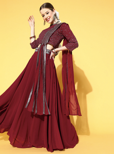 Embroidered Ready to Wear Lehenga Choli with Dupatta vitansethnics