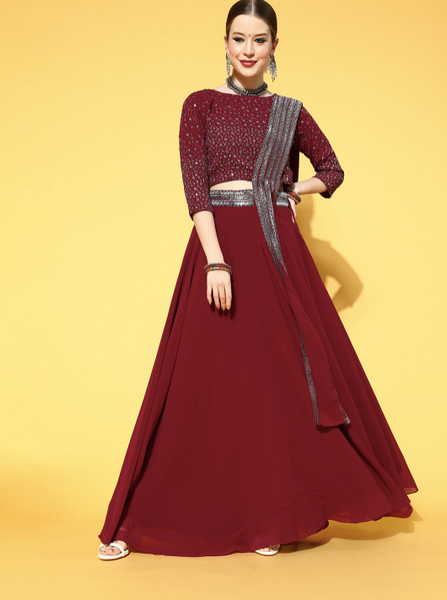 Embroidered Ready to Wear Lehenga Choli with Dupatta vitansethnics