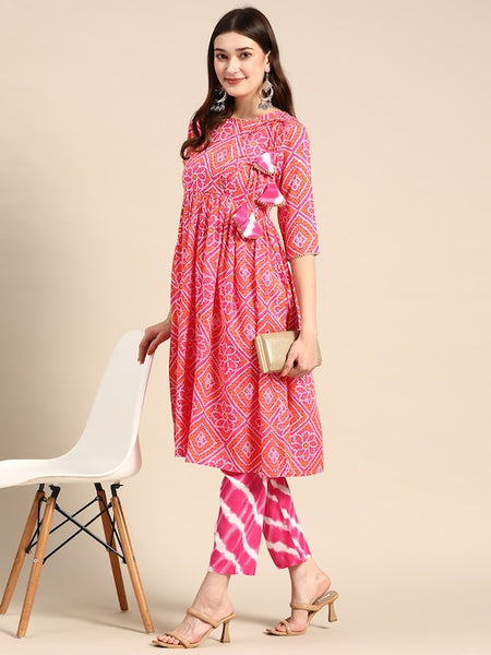 Printed Angrakha Kurti With Palazzo Set vitansethnics