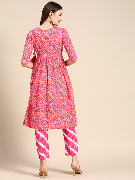 Printed Angrakha Kurti With Palazzo Set vitansethnics