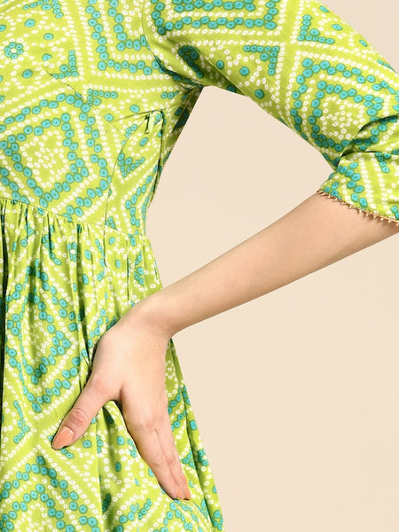Printed Angrakha Kurti With Palazzo Set vitansethnics