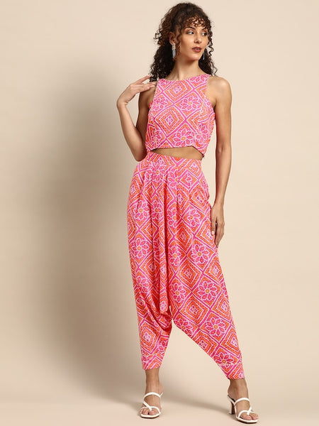 In Cut Crop Top With Low Crotch Dhoti Pants vitansethnics