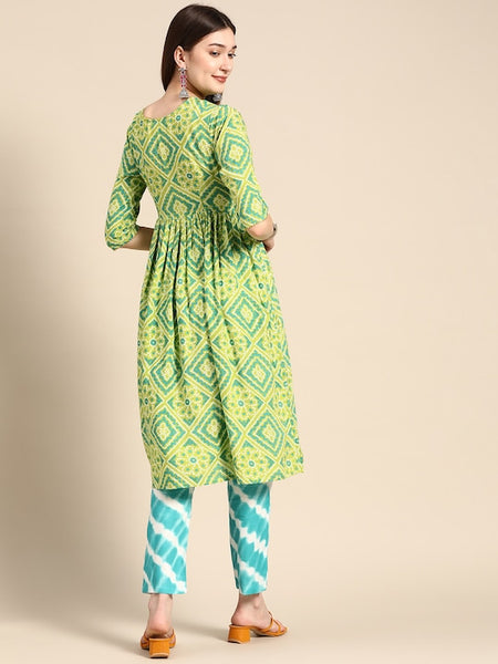Printed Angrakha Kurti With Palazzo Set vitansethnics
