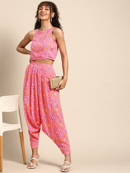 In Cut Crop Top With Low Crotch Dhoti Pants vitansethnics