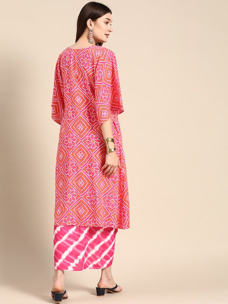 Crop Top With Dhoti Skirt And Shrug Set vitansethnics