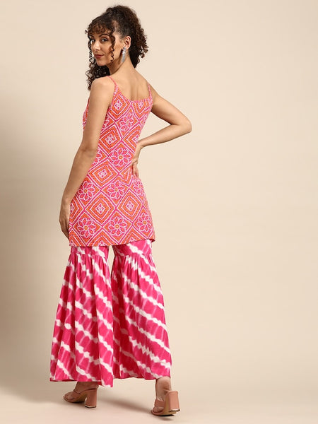 Tie Dye Kurti With Sharara Pants Set vitansethnics