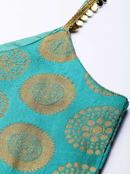Golden Woven Design Sequinned Kurta with Trousers & Dupatta vitansethnics
