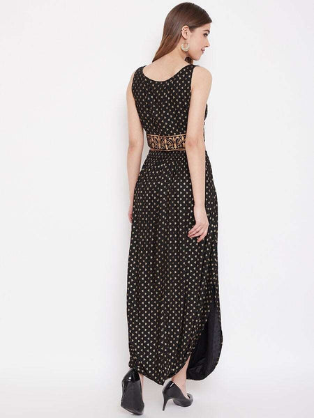 Crop Top With Cowl Dhoti Skirt vitansethnics