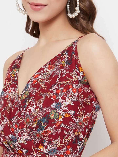 Floral Printed Slit Maxi Dress vitansethnics