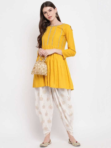 Peplum Kurti With Dhoti Pants Set vitansethnics
