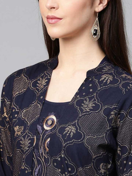 Indian Kurti Palazzo Pants With Jacket Set vitansethnics