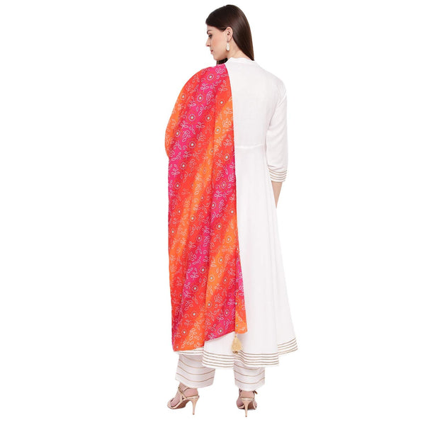 White Yoke Design Gotta Patti Kurta With Palazzos & Dupatta vitansethnics
