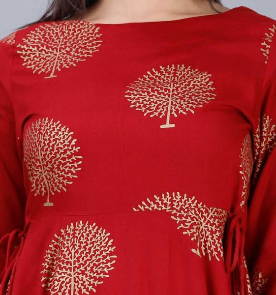Hand Block Print Peplum Kurti With Dhoti Pants Set vitansethnics