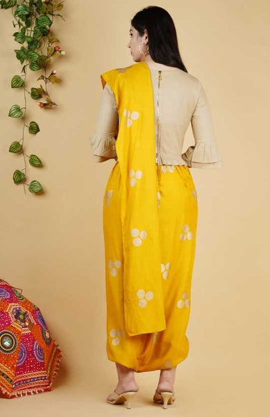 Printed Dhoti Saree Set vitansethnics