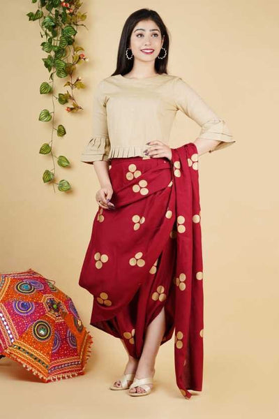 Printed Dhoti Saree Set vitansethnics