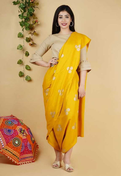 Printed Dhoti Saree Set vitansethnics
