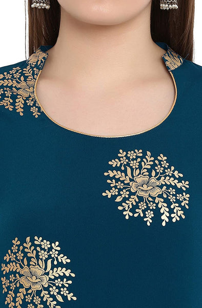 Foil Print Kurti With Pant And Dupatta Set vitansethnics