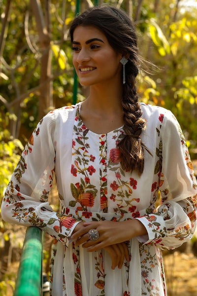 Floral Print Anarkali Maxi Dress VitansEthnics