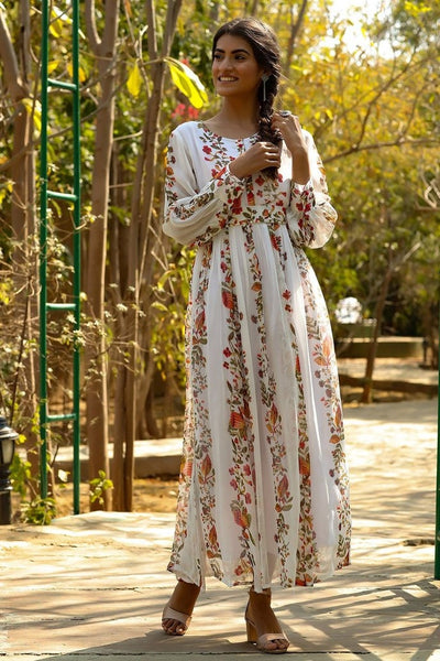 Floral Print Anarkali Maxi Dress VitansEthnics