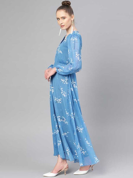 Floral Print Maxi Dress vitansethnics