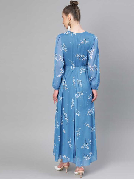 Floral Print Maxi Dress vitansethnics