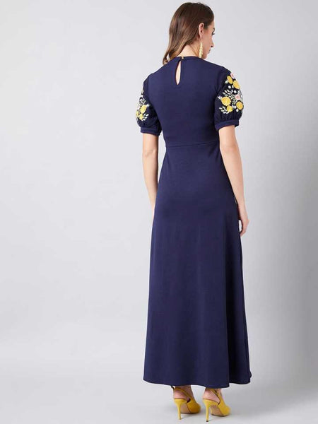Floral Embroidered Maxi Dress vitansethnics